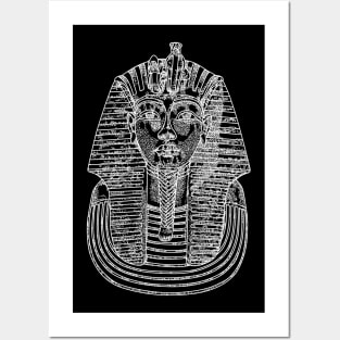 Tutankhamun white mask on pointillism technique Posters and Art